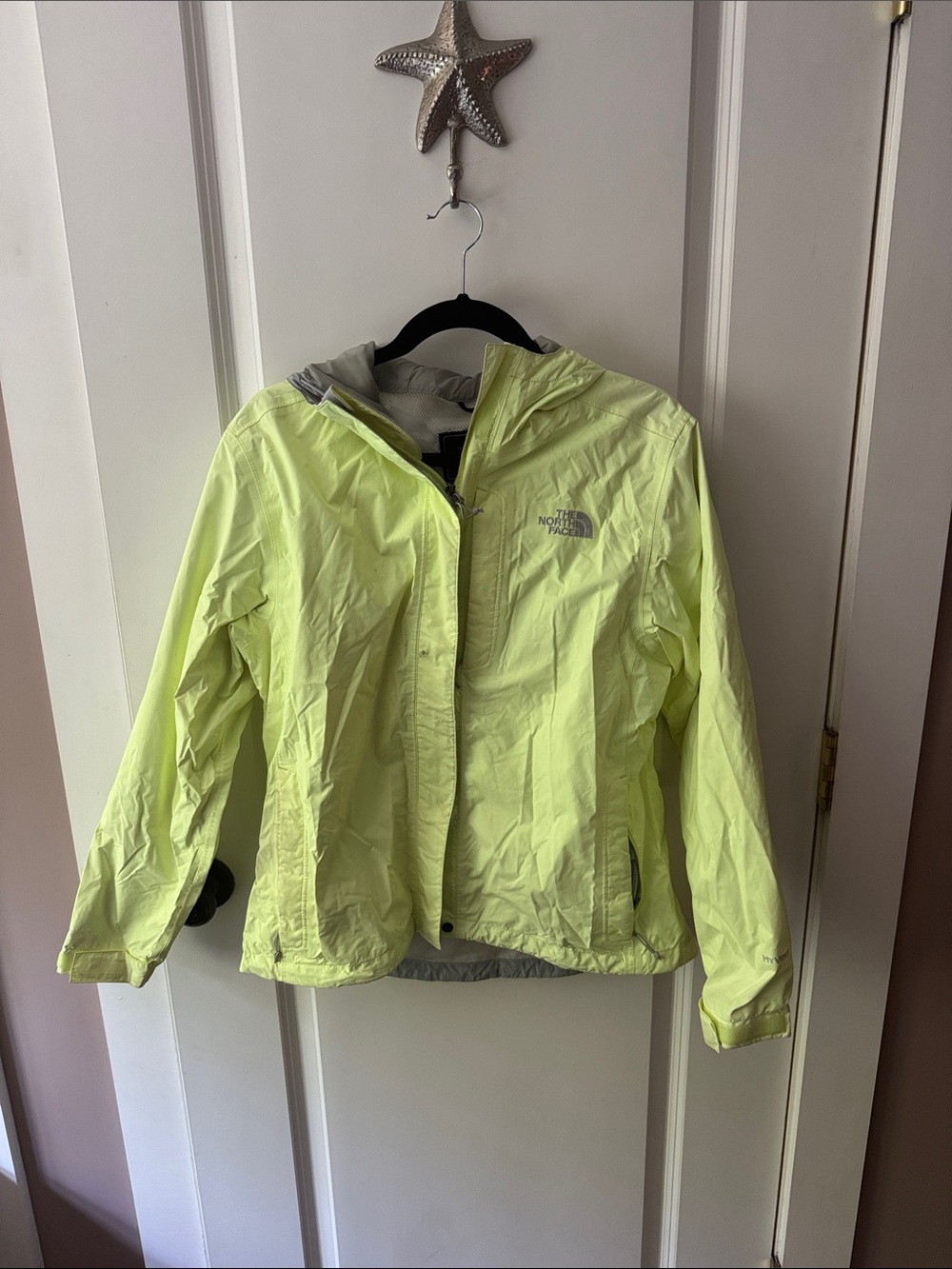 The North Face Neon Lime Hooded Rain Jacket